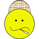 Vector graphics of emoticon with a hat