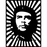 Che Guevara portrait on striped background vector image