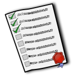 Vector image of check list with seal