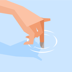 Checking water temperature