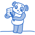 Vector illustration of Panda in pastel blue color