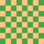 Chessboard green and buff color