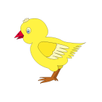 Vector image of small chick with a yellow hairstyle