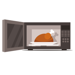Chicken in a microwave oven