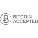 Bitcoin Accepted Gray button