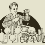 Male Chemist Vintage Illustration