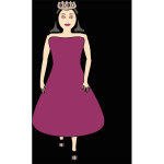 Vector image of queen in a purple dress