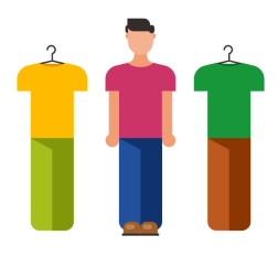 Person selecting clothes