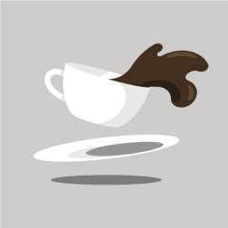Spilled coffee from the cup