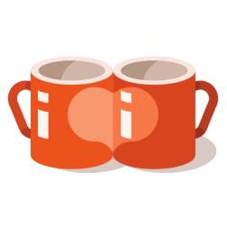 Coffee mugs with heart symbol