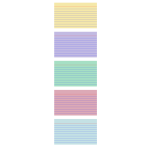 Five colored index cards image