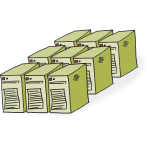 Comic-style servers vector illustration