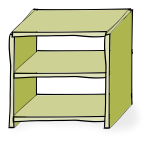 Drawing of wooden shelves