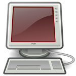 Pony red desktop computer vector image