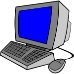 Desktop computer cartoon art