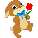 Rabbit with red flower