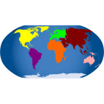 Colored map of the world vector illustration