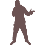 Silhouette of cool dude vector drawing