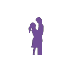 Silhouette drawing of man and woman