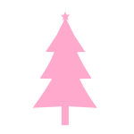 Christmas tree silhouette pink color