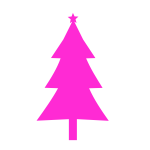 Christmas tree pink color silhouette