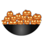 Bowl of Halloween pumpkins