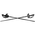 Crossed swords vector image