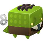 Green cube toy