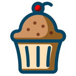 Vector clip art of a simple icon for cup cakes