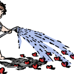 Cupid watering hearts
