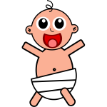 Screaming baby vector illustration