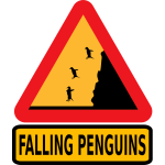 Falling penguins warning