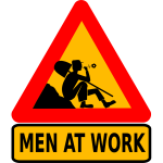 Men at work roadsign vector image