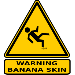 Danger banana skin sign vector image