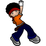 Hip hop kid in a dance move vector graphics