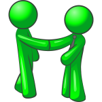 Vector graphics of two green figures