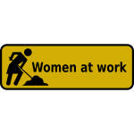 Vector illustration of women at work sign