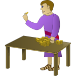 Vector image of man with coins
