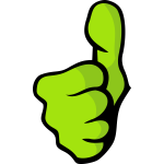 Vector image of green fist thumbs up