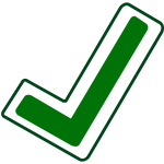 Green correct vector icon