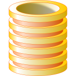 Yellow vector image of database