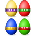 Decorated Easter eggs selection vector image
