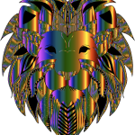 Colourful lion head