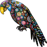 Parrot Silhouette With Prismatic Pattern