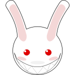 Vector clip art of mad rabbit smile
