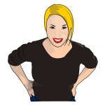 Vector graphics of blonde housewife