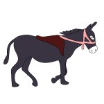 Vector clip art of purple donkey