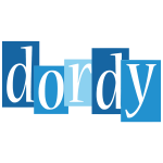 Dordy text on blue background