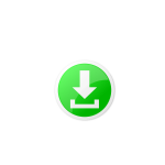 Vector drawing of green round download icon