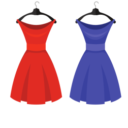 Red and purple dress